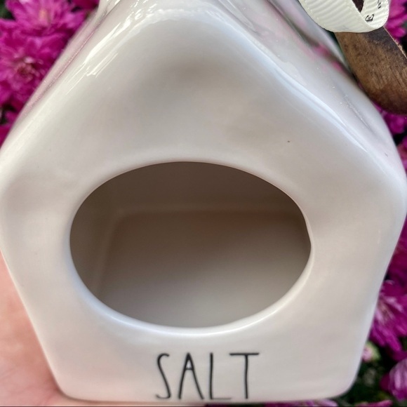 NEW Rae Dunn Cute Salt Pig Birdhouse shaped with wooden spoon for table or bath - Picture 6 of 7